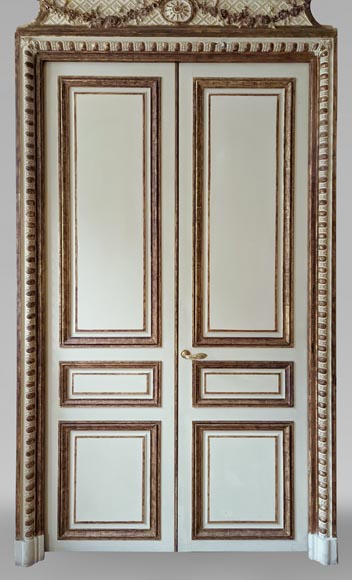 Lot of three moulded double doors, 19th century Lot of three moulded double doors, 19th century-11