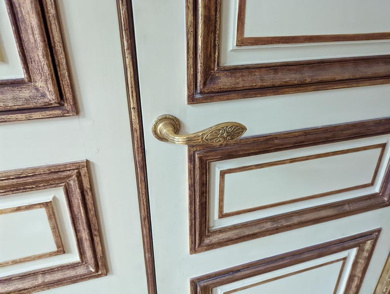 Lot of three moulded double doors, 19th century Lot of three moulded double doors, 19th century-12