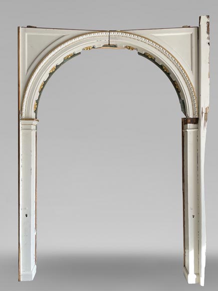 Series of Ionic pilasters in sculpted and painted wood Series of Ionic pilasters in sculpted and painted wood-7