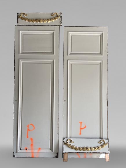 Series of Ionic pilasters in sculpted and painted wood Series of Ionic pilasters in sculpted and painted wood-10