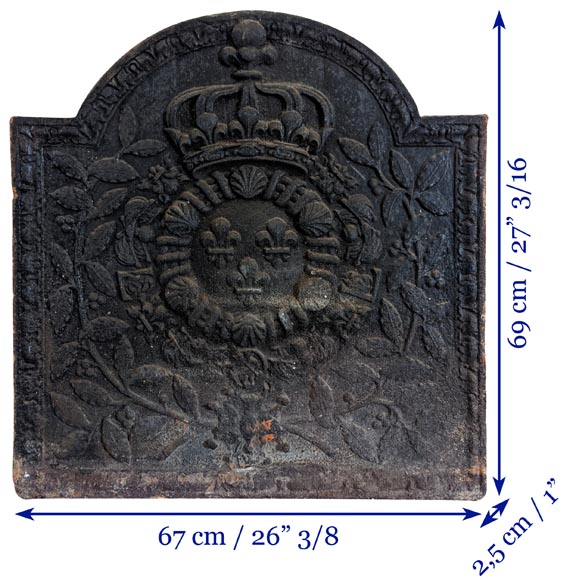 Beautiful fireback with the Coat of Arms of France Beautiful fireback with the Coat of Arms of France-9