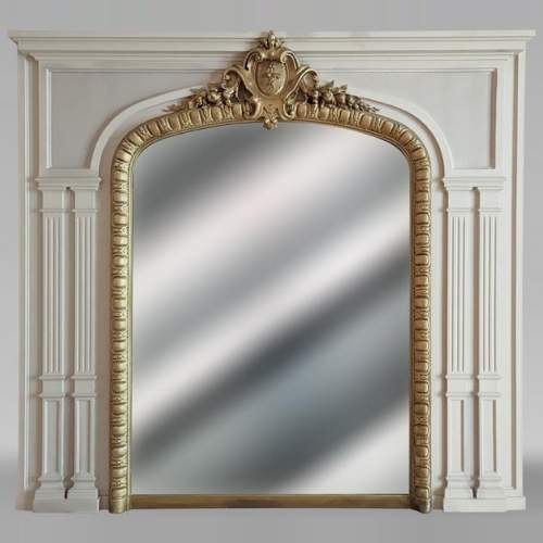 Regence style trumeau with a flowered cartouche