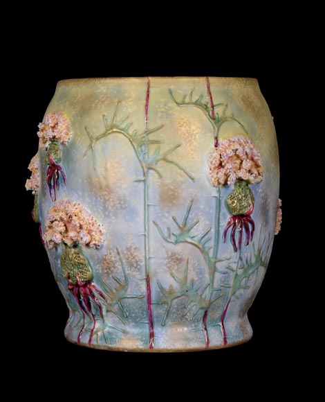 Ceramic vase with a floral relief decoration, Amphora factory Ceramic vase with a floral relief decoration, Amphora factory-1
