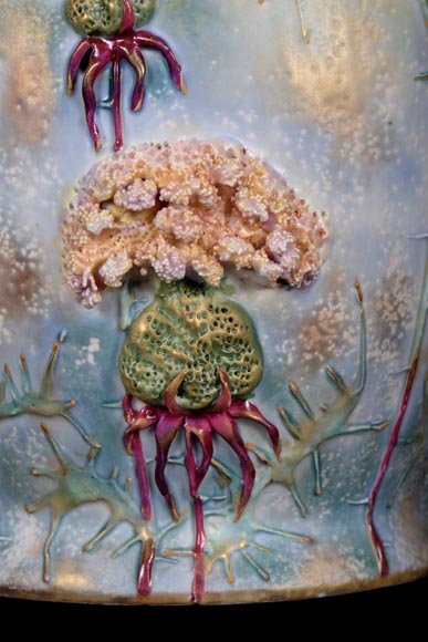 Ceramic vase with a floral relief decoration, Amphora factory Ceramic vase with a floral relief decoration, Amphora factory-5