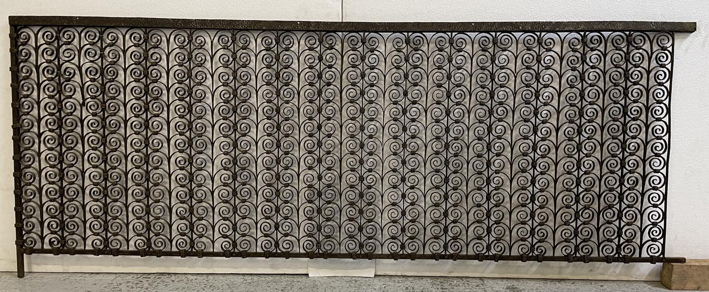 Pair of Gothic style wrought iron radiator railings  Pair of Gothic style wrought iron radiator railings -2