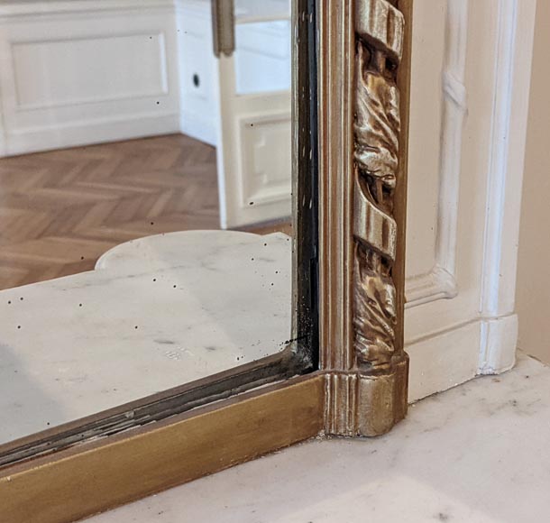 Louis XVI style trumeau white and gold paint with flowers crowns Louis XVI style trumeau white and gold paint with flowers crowns-5