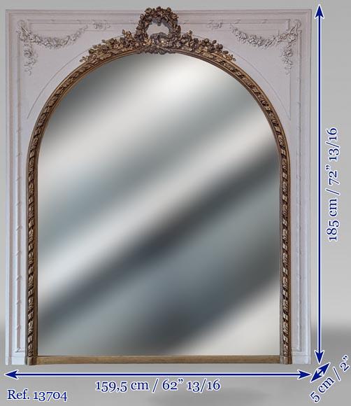 Louis XVI style trumeau white and gold paint with flowers crowns Louis XVI style trumeau white and gold paint with flowers crowns-6