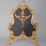 Louis XV style firescreen with a butterfly