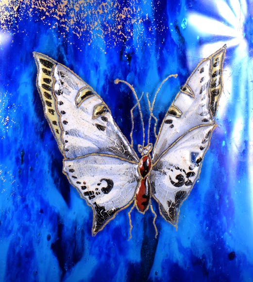 Clichy Glassworks (attributed to) – Large blue mottled glass vase Clichy Glassworks (attributed to) – Large blue mottled glass vase-4