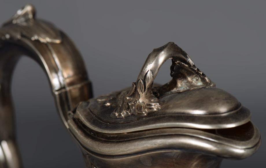 Beautiful pair of crystal and silver ewers Beautiful pair of crystal and silver ewers-3