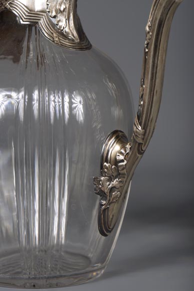Beautiful pair of crystal and silver ewers Beautiful pair of crystal and silver ewers-6