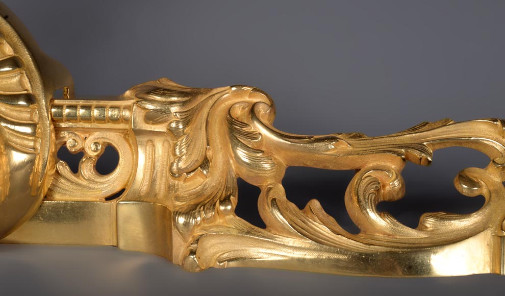 Large Louis XVI style firefender in gilt bronze  Large Louis XVI style firefender in gilt bronze -3