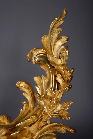 Large Louis XVI style firefender in gilt bronze  Large Louis XVI style firefender in gilt bronze -4