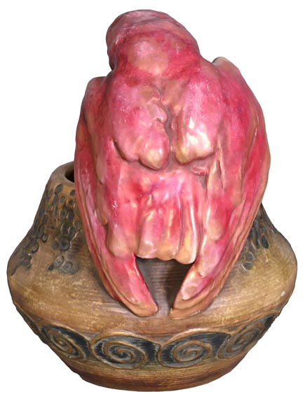 Eduard Stellmacher (attributed to) for Amphora, Earthenware owl vase, late 1890s Eduard Stellmacher (attributed to) for Amphora, Earthenware owl vase, late 1890s-3