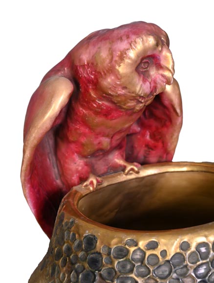 Eduard Stellmacher (attributed to) for Amphora, Earthenware owl vase, late 1890s Eduard Stellmacher (attributed to) for Amphora, Earthenware owl vase, late 1890s-5