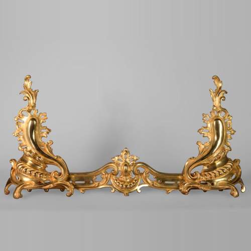 Beautiful Louis XV style gilt bronze fire fender