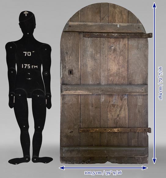 Oak door with rounded top from the 18th century Oak door with rounded top from the 18th century-11
