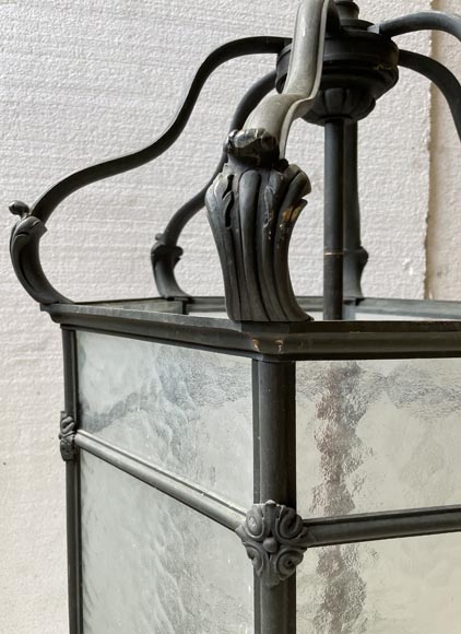 Two large Napoleon III style bronze lanterns Two large Napoleon III style bronze lanterns-5