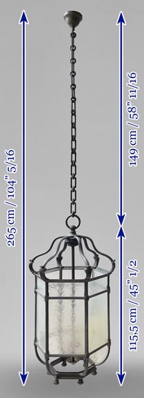 Two large Napoleon III style bronze lanterns Two large Napoleon III style bronze lanterns-10