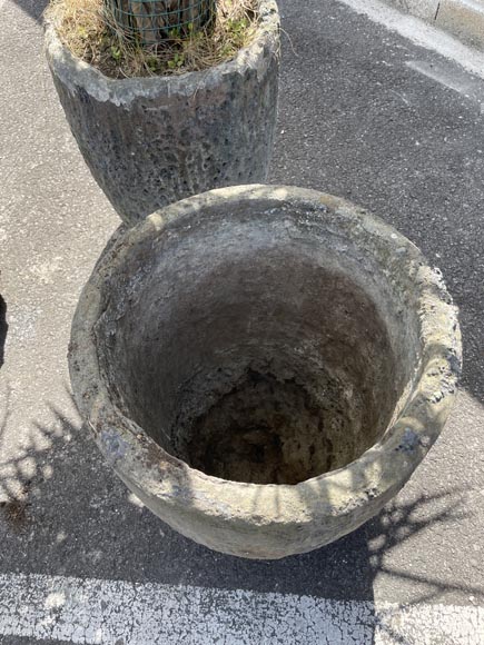 Three garden vases from stoneware crucible Three garden vases from stoneware crucible-5