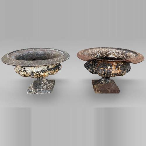 Pair of cast-iron garden vases