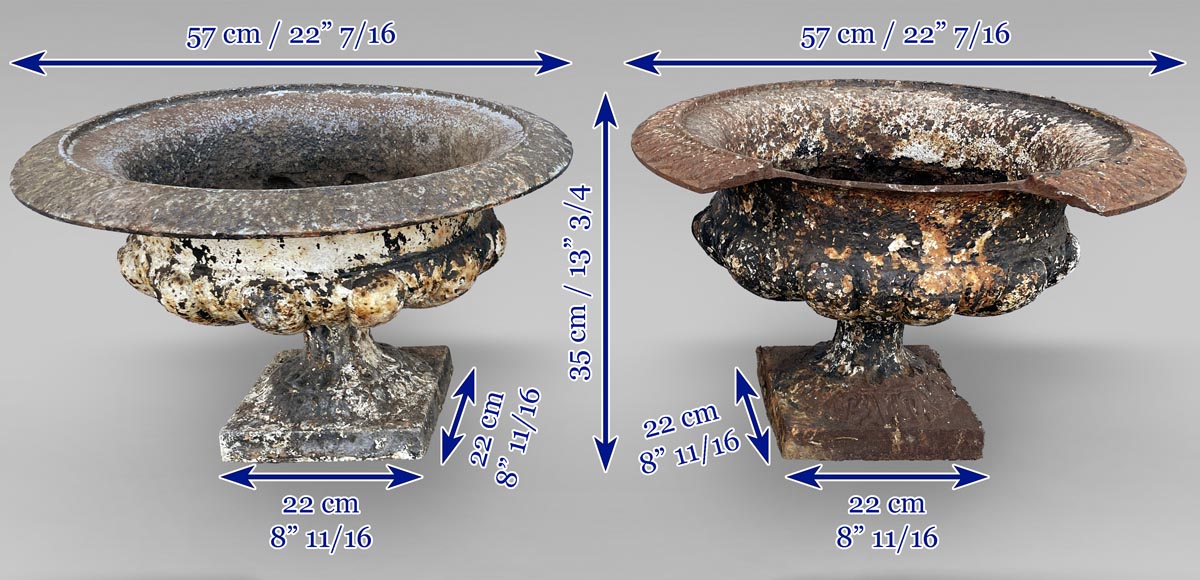 Pair of cast-iron garden vases Pair of cast-iron garden vases-10