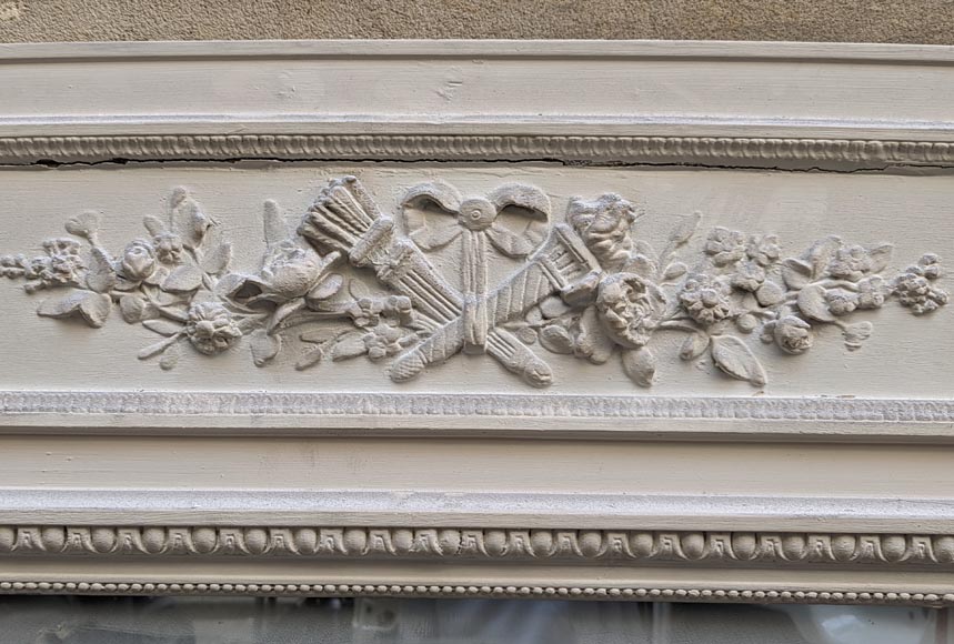 Trumeau in stucco and painted wood in the Louis XVI style Trumeau in stucco and painted wood in the Louis XVI style-1