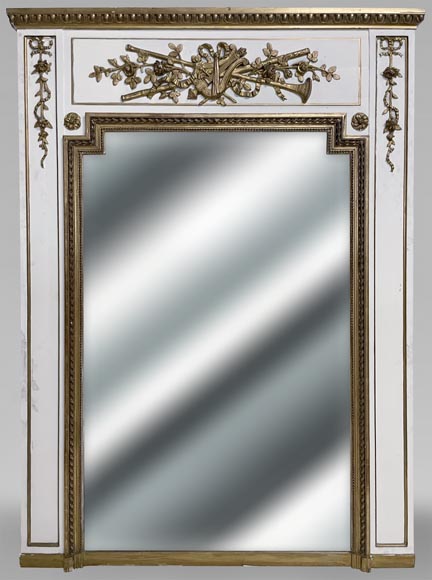 Louis XV style trumeau decorated with musical instruments Louis XV style trumeau decorated with musical instruments-0