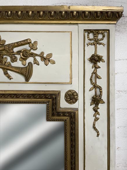 Louis XV style trumeau decorated with musical instruments Louis XV style trumeau decorated with musical instruments-5