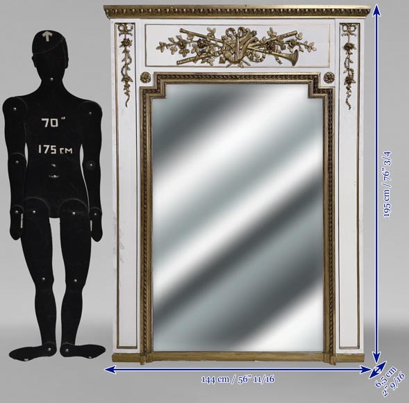 Louis XV style trumeau decorated with musical instruments Louis XV style trumeau decorated with musical instruments-8