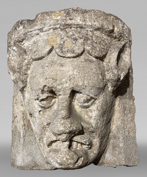 Medieval capital with demon's head, 12th century Medieval capital with demon's head, 12th century-0