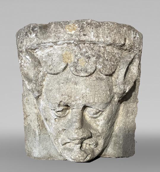 Medieval capital with demon's head, 12th century Medieval capital with demon's head, 12th century-1