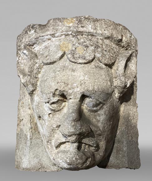 Medieval capital with demon's head, 12th century Medieval capital with demon's head, 12th century-2