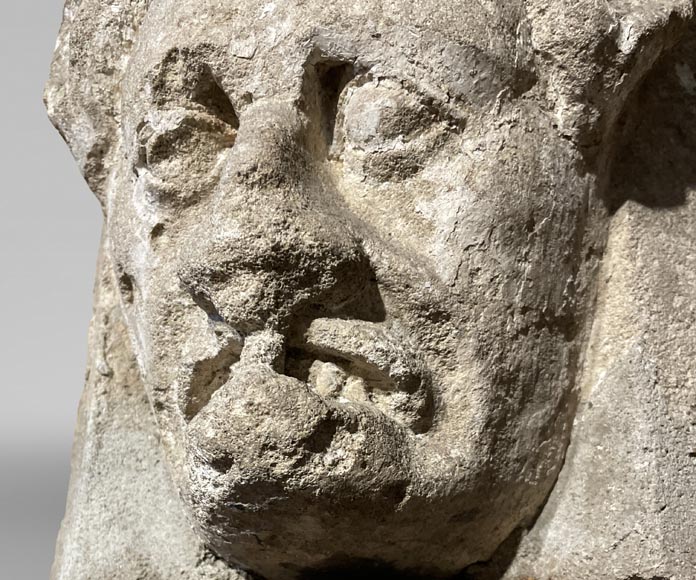 Medieval capital with demon's head, 12th century Medieval capital with demon's head, 12th century-5