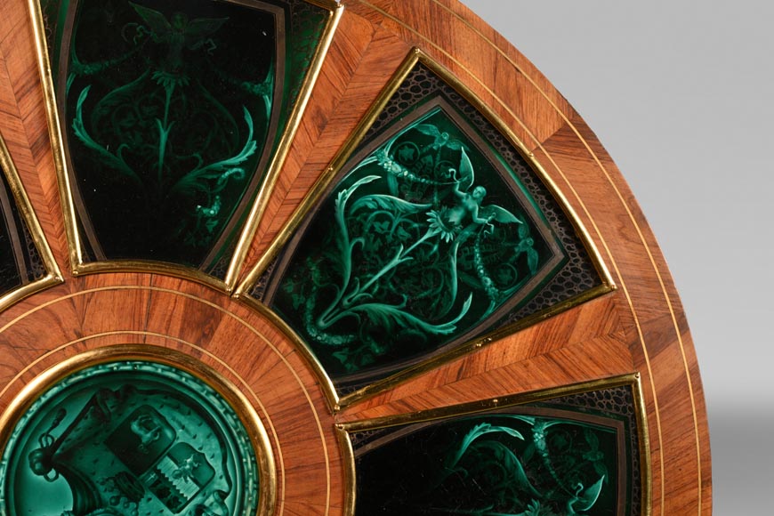 A pedestal table with a very rare enamel decoration from the Rubelles faience factory A pedestal table with a very rare enamel decoration from the Rubelles faience factory-3