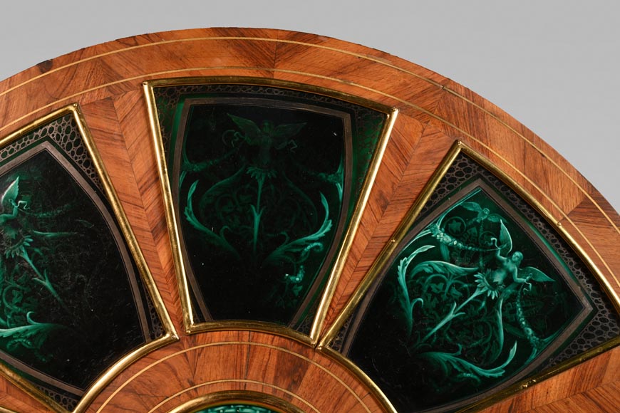 A pedestal table with a very rare enamel decoration from the Rubelles faience factory A pedestal table with a very rare enamel decoration from the Rubelles faience factory-6