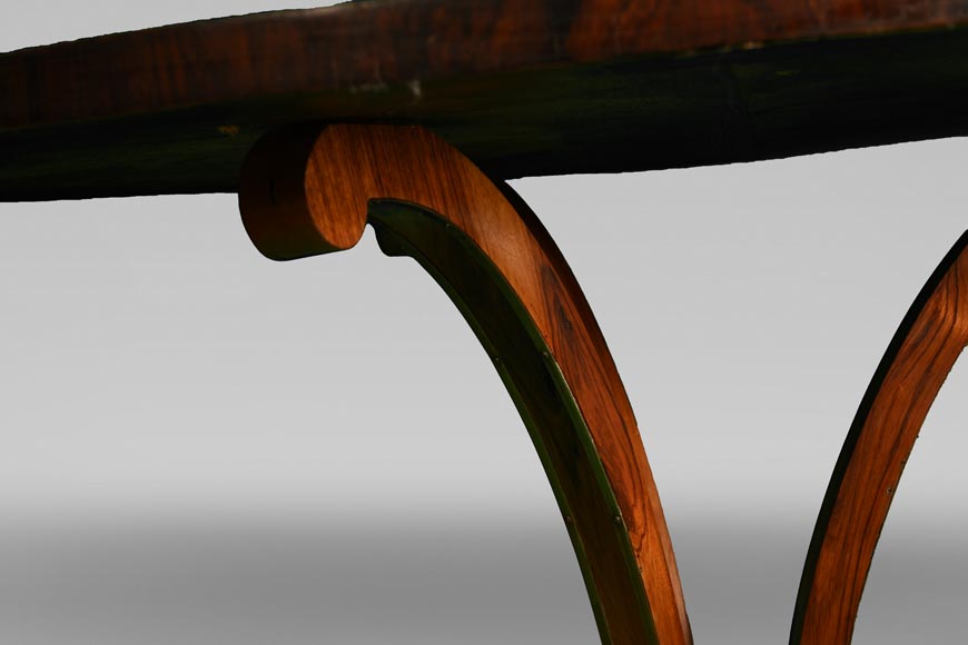 A pedestal table with a very rare enamel decoration from the Rubelles faience factory A pedestal table with a very rare enamel decoration from the Rubelles faience factory-8