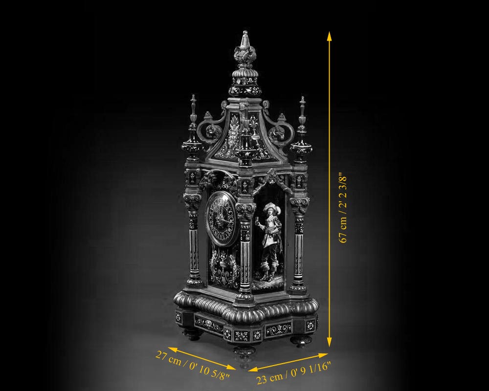 Paul SOYER, Bronze, Gilded Bronze and Enameled Clock, circa 1860 Paul SOYER, Bronze, Gilded Bronze and Enameled Clock, circa 1860-6