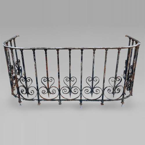 Three-sided wrought-iron balcony railing, 19th century
