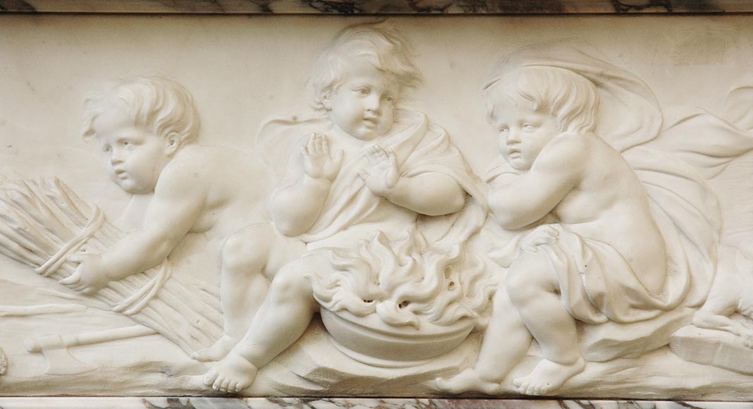 Extraordinary monumental fireplace signed by Jules Allard and Louis Ardisson coming from the Berwind Estate, Fifth Avenue, New York Extraordinary monumental fireplace signed by Jules Allard and Louis Ardisson coming from the Berwind Estate, Fifth Avenue, New York-14