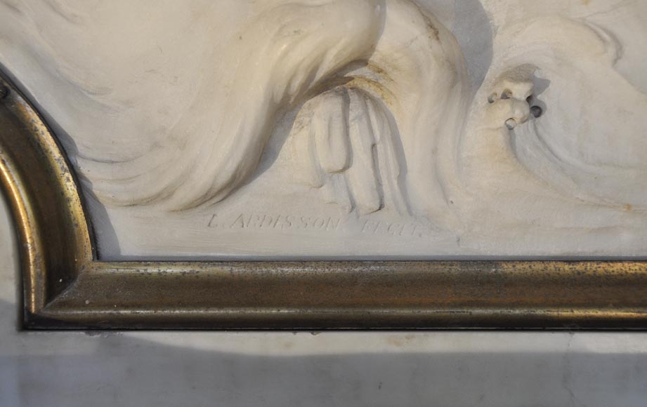 Extraordinary monumental fireplace signed by Jules Allard and Louis Ardisson coming from the Berwind Estate, Fifth Avenue, New York Extraordinary monumental fireplace signed by Jules Allard and Louis Ardisson coming from the Berwind Estate, Fifth Avenue, New York-15