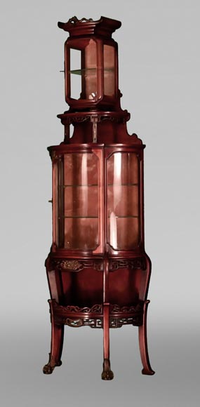Japanese Half-Moon Display Cabinet, late 19th century Japanese Half-Moon Display Cabinet, late 19th century-1