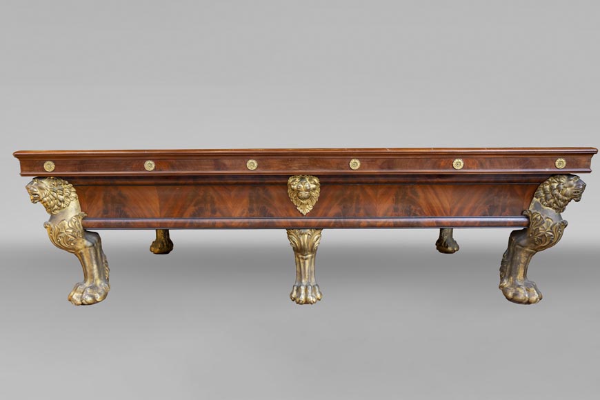Exceptional Charles X billiard by Maison Chéreau in mahogany and gilt bronze Exceptional Charles X billiard by Maison Chéreau in mahogany and gilt bronze-0