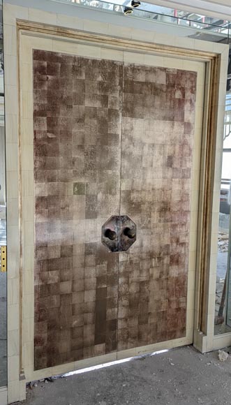 Set of 3 imitation shagreen double doors Set of 3 imitation shagreen double doors-9