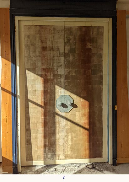 Set of 3 imitation shagreen double doors Set of 3 imitation shagreen double doors-12