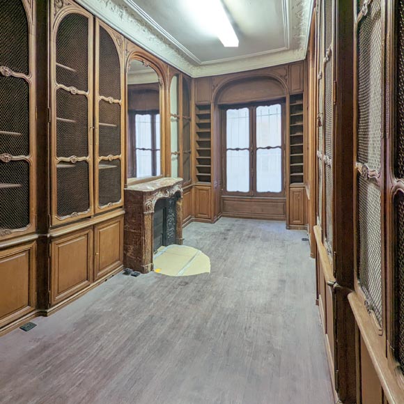 Louis XV style oak paneling and bookcase Louis XV style oak paneling and bookcase-0