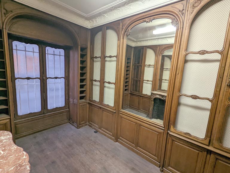 Louis XV style oak paneling and bookcase Louis XV style oak paneling and bookcase-2