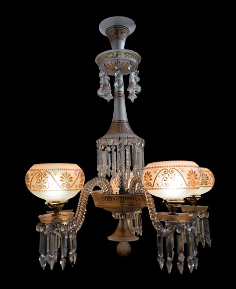 BACCARAT, Neo-Greek Crystal Chandelier with Five Lights, after 1875 BACCARAT, Neo-Greek Crystal Chandelier with Five Lights, after 1875-1