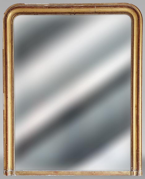 Overmantel in gilded wood in the Restoration style with rounded corners Overmantel in gilded wood in the Restoration style with rounded corners-0