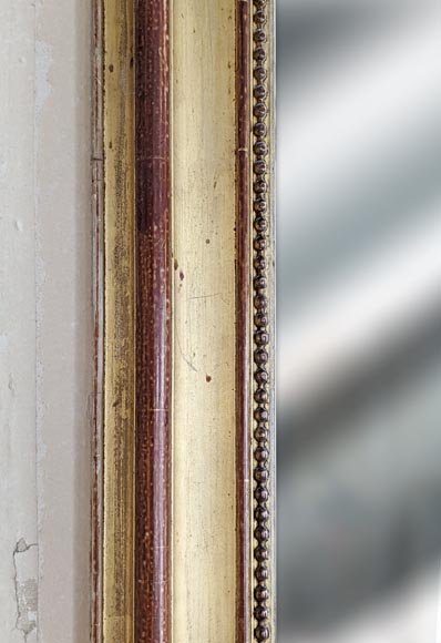 Overmantel in gilded wood in the Restoration style with rounded corners Overmantel in gilded wood in the Restoration style with rounded corners-2